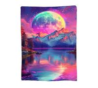 Throw Blanket 75x100cm Soft Cozy Flannel Blanket, Lightweight Fuzzy Warm Washable Blankets and Throws for Sofas Bed Chair Couch Car Fall Autumn Decor Gift, All Seasons for Home Office Lake 14-1222