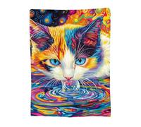 Throw Blanket 80x120cm Soft Cozy Flannel Blanket, Lightweight Fuzzy Warm Washable Blankets and Throws for Sofas Bed Chair Couch Car Fall Autumn Decor Gift, All Seasons for Home Office Colourful 14-640