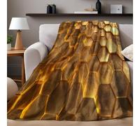 Throw Blanket Abstract honeycomb pattern 150 x 200 cm Soft Fleece Blanket for Office Living Room Sofa Bed Couch Chair Microfiber Blanket