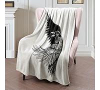 Throw Blanket Abstract Line Graphic Dotwork Drawn Black White Nature Dark Tattoo Sketch Animals Wildlife Blankets Funny Flannel Throw Soft Bedspread For Living Room Bedroom Chair S