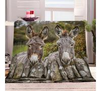 Throw Blanket Animal Donkey 100x130 cm Fleece Blanket Super Soft Warm Cosy Sofa Bed Picnic Garden Throw Over Versatile Blanket Throws for Sofas Fluffy blanket