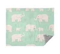 Throw Blanket Animal White Elephant Ark Green Living Room Blankets 50x70 Inches