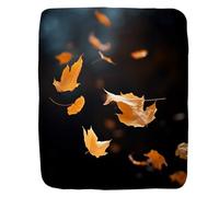 Throw Blanket Autumn'S Warmth Fallen Leaves Flannel Throw For Bedroom M | Bedspread Lightweight Fleece Blanket For Camping