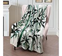 Throw Blanket Bamboo Lunar Translation Handwriting Artistic Wellbeing Nature Parks Outdoor Bedspread Warm Fleece Blanket Funny Flannel Throw For Chair Bed Bedroom S