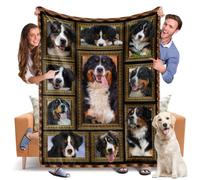 Throw Blanket Bernese Mountain Dog Blankets Fuzzy Fleece Soft Blanket Cozy Warm Travel Blanket for Couch Sofa or Bed, Dogs Lover Gift, 50 x 60 Inch