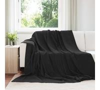 vidaXL Throw Blanket Black 220 x 240 cm Fleece