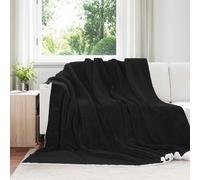 Throw Blanket Black 240 x 270 cm Fleece