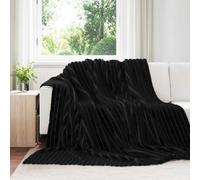 Throw Blanket Black 270 x 240 cm Fleece