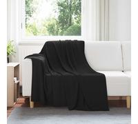 Throw Blanket Black Fleece 150x200cm Lightweight Cozy Plush Home Décor Soft Warm