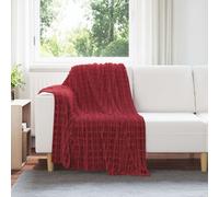 Throw Blanket Bordeaux Red 150 x 130 cm Fleece