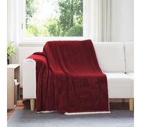 Throw Blanket Bordeaux Red 150 x 200 cm Fleece