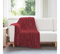 Throw Blanket Bordeaux Red 150 x 130 cm Fleece
