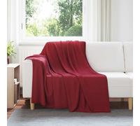 Throw Blanket Bordeaux Red 200 x 150 cm Fleece