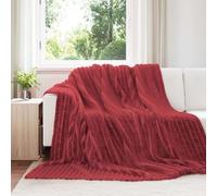 Throw Blanket Bordeaux Red 240 x 220 cm Fleece