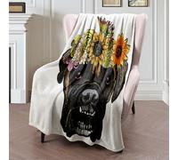 Throw Blanket Boxer Sharpei Puppy Exotic Flower Animals Wildlife Adorable Drawn Friend Cool Beauty Fashion Fleece Blanket Warm Flannel Throw Comfort Blankets For Living Room Bedroom Chair M
