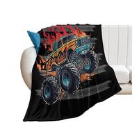 Throw Blanket Boys Cartoon Cars Abstract Colorful Cars Tractor Truck Construction Flannel Throw Decorations Fleece Blanket Comfort Bedspread For Living Room Bedroom Chair M