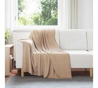 Throw Blanket Camel 170 x 130 cm Fleece