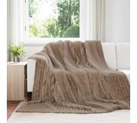 Throw Blanket Camel 240 x 220 cm Fleece