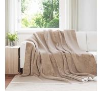 Throw Blanket Camel Fleece 240x270 cm Lightweight Soft Cozy Home Decor Washable