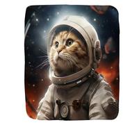Throw Blanket Cat Astronaut Bold Through The Cosmos Bedspread Decorations Flannel Throw Vintage Fleece Blanket For Living Room Bedroom Chair L