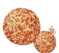 Throw Blanket, Comfortable Throw Blanket | Funny Pizza Printed Blanket, Large Round Tortilla Blanket for Adults and Realistic Soft Velvet Taco Blanket