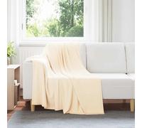 Throw blanket Cream Fleece 170x130 cm Lightweight Cozy Home Decor Throw plush XL