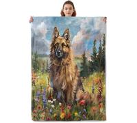 Throw Blanket Cute Germans Shepherds Dog Bedspread Comfort Blankets Decorations Flannel Blankets For Camping Outdoor Settees L