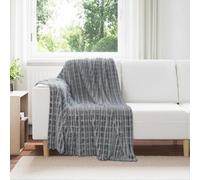Throw Blanket Dark Grey 150x130cm Fleece Lightweight Cozy Home Decor Sofa Accent
