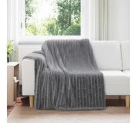 Throw Blanket Dark Grey 150x200cm Soft Fleece Lightweight Cozy Home Decor Plush