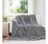 Throw Blanket Dark Grey 240 x 220 cm Fleece
