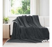 vidaXL Throw Blanket Dark Grey 240 x 270 cm Fleece