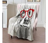 Throw Blanket Dog Basset Hound With Winter Retro Hipster Animals Poster Wildlife Wool Beauty Fashion Funny Puppy Flannel Throw Warm Blankets Comfort Bedspread For Living Room Bedroom Chair M