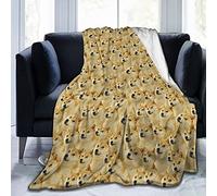 Throw Blanket Dogecoin Gold Coin Meme Ultra-Soft Micro Fleece Blanket for Couch Sofa Bed Living Room 60X50, Black