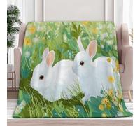 Throw Blanket Dreamy Cartoon Rabbit 100x130 cm Soft Sherpa Fleece Blanket for Sofa Bed Settees, Fluffy Sofa Throws, Warm, Cozy, Lightweight Blanket