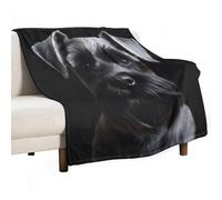 Throw Blanket Flannel,Black Schnauzer Dog Printed Anti-Pilling Fuzzy Fluffy Cozy Soft Blanket Vertical Version for Bedroom Couch Livingroom (50"x60")