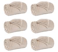 Throw Blankets 6 pcs Beige 130 x 150 cm Fleece