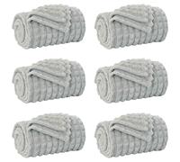 Throw Blankets 6 pcs Camel 240 x 220 cm Fleece