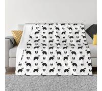 Throw Blanket for Couch - Border Collie Dog Soft Comfy Lightweight Cozy Warm Throw Blanket, Fuzzy Plush Flannel Blanket & Throws for Sofa and Bed All Season