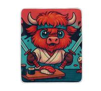 Throw Blanket for Couch Large Cozy Blanket Sofa Throws 50x60 Blankets Throws Highland Cow Sushi Chef