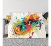 Throw Blanket for Couch Reversible Plush Blanket 80"x60" Soft Lightweight Flannel Blanket Abstract Music Themed Throw Blanket Sofa Bed Chair Decorative Throw for Bed Picnic Camping