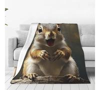 Throw Blanket for Couch Super Soft Cozy Bed Blanket Ultra-Soft Micro Squirrel Funny Animal Blankets for All Season Warm Lightweight Fleece Throw Blankets for Sofa Bedroom Living Room 50"x40"