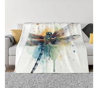 Throw Blanket for Couch Super Soft Cozy Bed Blanket Ultra-Soft Micro Watercolor Dragonfly Blankets for All Season Warm Lightweight Fleece Throw Blankets for Sofa Bedroom Living Room 40"x30"