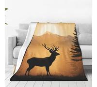 Throw Blanket for Couch Thick Soft Fleece Blankets Warm Cozy Air Conditioning Quilt All Seasons Elk Artwork Blanket Lightweight Flannel Fuzzy Blankets for Bed Couch Living Room Sofa 50"x40"