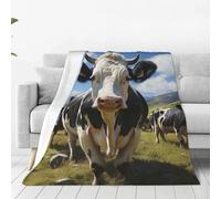 Throw Blanket for Couch Thick Soft Fleece Blankets Warm Cozy Air Conditioning Quilt All Seasons Farm Cow Pictures Blanket Lightweight Flannel Fuzzy Blankets for Bed Couch Living Room Sofa 80"x60"