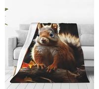 Throw Blanket for Couch Thick Soft Fleece Blankets Warm Cozy Air Conditioning Quilt All Seasons Squirrel in the Woods Blanket Lightweight Flannel Fuzzy Blankets for Bed Couch Living Room Sofa 60"x50"