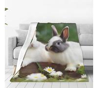 Throw Blanket for Couch Thick Soft Fleece Blankets Warm Cozy Air Conditioning Quilt All Seasons Two Little Cute Rabbit Blanket Lightweight Flannel Fuzzy Blankets for Bed Couch Living Room Sofa 40"x30"