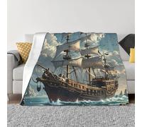 Throw Blanket for Couch Ultra-Soft Micro Fleece Blankets Fantasy pirate ship Blanket Warm Cozy Thick Throws Lightweight Flannel Fuzzy Blankets for Bed Living Room Sofa Home Decor All Season 50"x40"