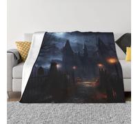 Throw Blanket for Couch Ultra-Soft Micro Fleece Blankets Halloween Foggy Night Blanket Warm Cozy Thick Throws Lightweight Flannel Fuzzy Blankets for Bed Living Room Sofa Home Decor All Season 50"x40"