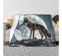 Throw Blanket for Couch Ultra-Soft Micro Fleece Blankets wolf under moon Blanket Warm Cozy Thick Throws Lightweight Flannel Fuzzy Blankets for Bed Living Room Sofa Home Decor All Season 40"x30"
