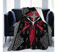Throw Blanket for Couch Vikings Crow Super Soft Cozy Micro Fleece Blanket Novelty Fluffy Bed Plush Lightweight Warm Blankets for All Seasons 60"X50"